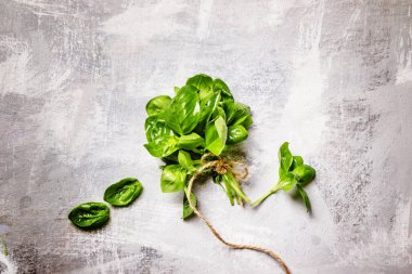 Gıda arka plan yeşil fesleğen ile