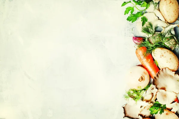 Ingredients for vegetarian mushroom soup — Stock Image Ingredients for vegetarian mushroom soup Stock Picture