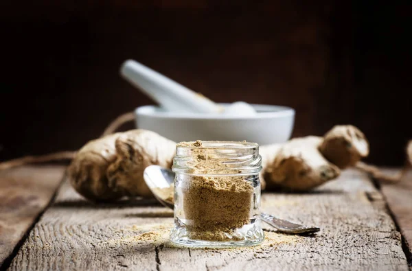 Ground ginger, selective focus — Stock Photo, Image