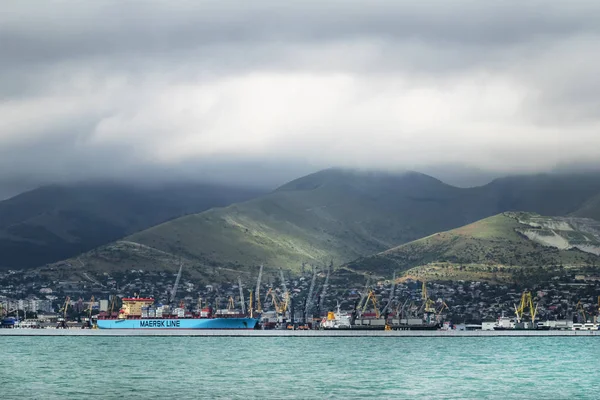 Vista del Puerto Marítimo Comercial Novorossiysk — Foto de Stock