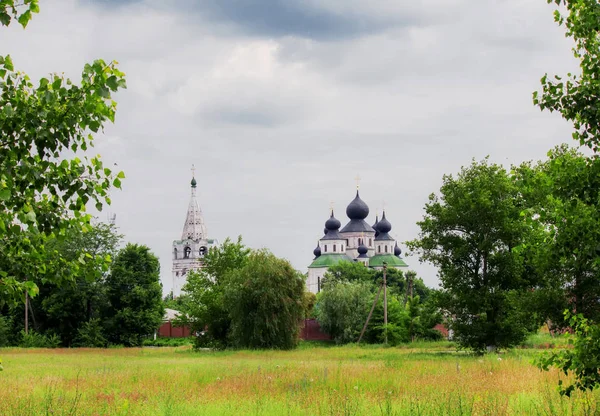 Summer landscape, old orthodox church — Stock Photo, Image