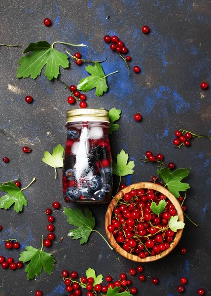 Berry cocktail with blueberry and red currant — Stock Photo, Image