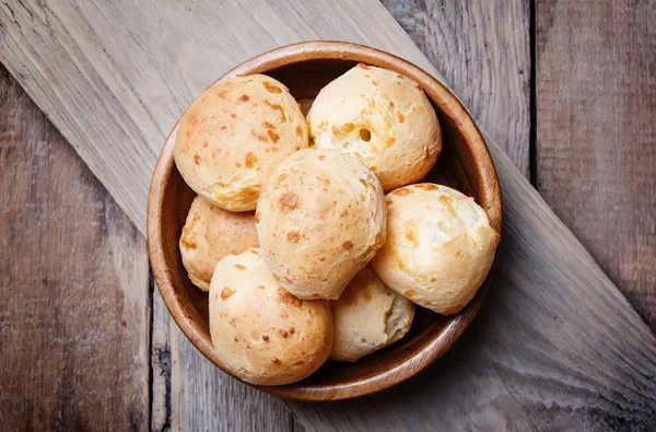 Homemade cheese buns in bowl — Stock Photo, Image