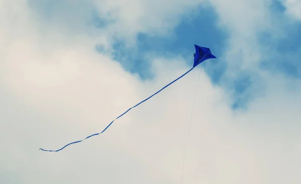 Kite azul no céu — Fotografia de Stock