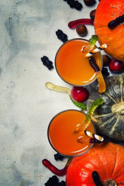 Cadılar Bayramı Balkabağı suyu ile arka plan