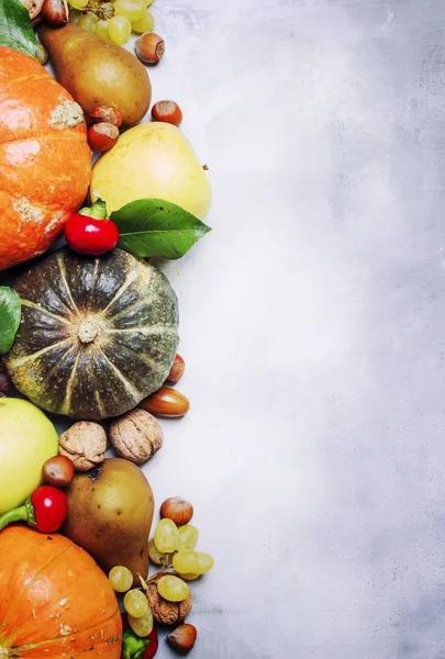 Kabaklar, sebze, meyve ve fındık ile gıda arka plan