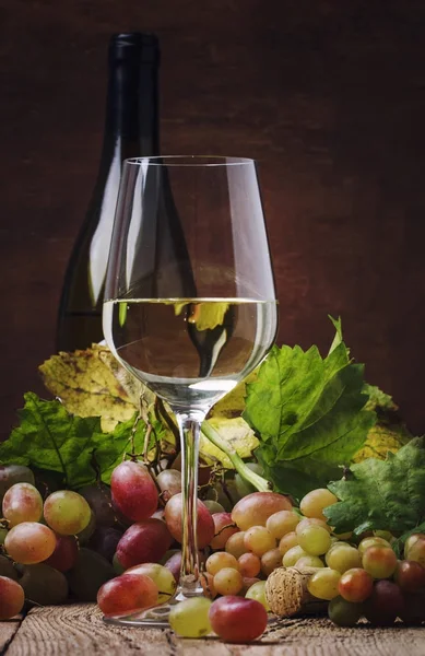 Vino bianco secco in vetro — Foto Stock
