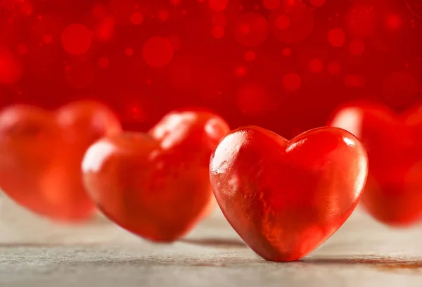 Valentinstag Hintergrund Mit Roten Herzen Urlaubskarte Mit Kopierplatz — Stockfoto