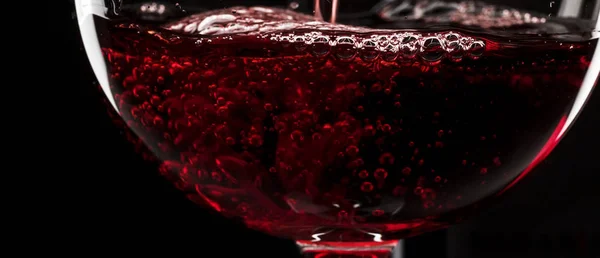 Vino Rosso Fondo Nero Spruzzi Astratti Macro Sparato — Foto Stock