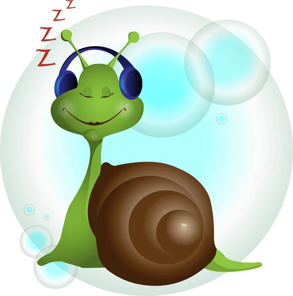 Salyangoz kulaklık ile müzik dinlemek