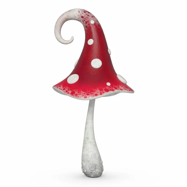 Cartoon Mushroom Amanita Rosso Con Puntini Bianchi — Foto Stock