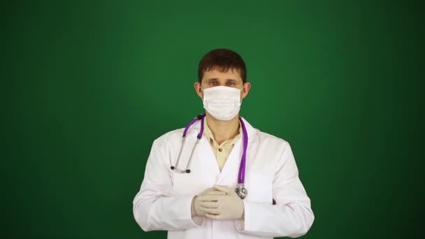 Ο γιατρός δείχνει στην οθόνη — Αρχείο Βίντεο