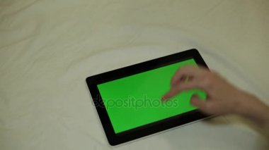 yeşil bir ekran tablet bilgisayarınızla.