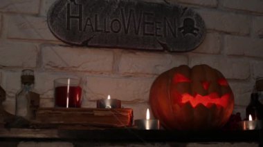 Tüm azizler günü, balkabağı fener. Tatil Cadılar Bayramı ve kabak Jack.