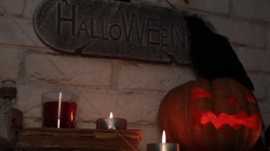 Tatil Cadılar Bayramı ve kabak Jack. Tüm azizler günü, balkabağı fener.