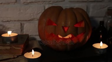 Tüm azizler günü, balkabağı fener. Tatil Cadılar Bayramı ve kabak Jack.