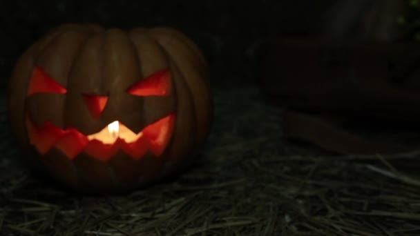 Holiday Halloween och pumpa Jack. — Stockvideo