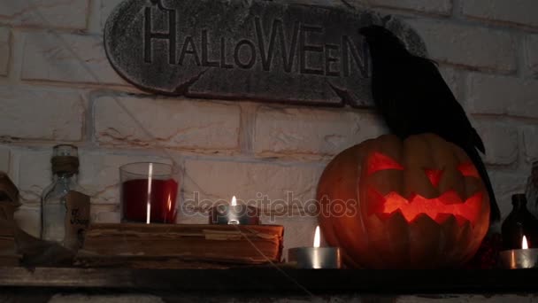 Holiday Halloween och pumpa Jack. — Stockvideo