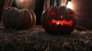 Korkunç aydınlık kabak Jack. Cadılar Bayramı ve tüm azizler günü.