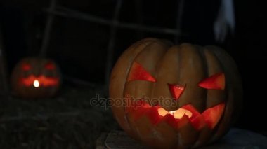 Korkunç aydınlık kabak Jack. Cadılar Bayramı ve tüm azizler günü.