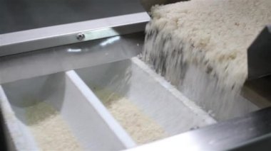 Pirinç fabrikası. Temizlik ve pirinç üretimi.