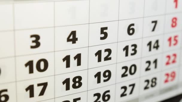 商业女性用日历上的标记做标记. — 图库视频影像