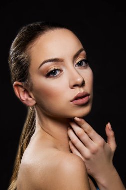 güzel kadın kız portre mavi gözleri ve mükemmel cilt