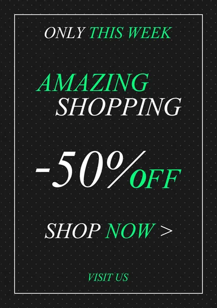 Vector promocional incrível banner de compras para lojas on-line — Vetor de Stock