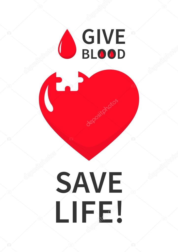 Blood Donation puzzle vector template