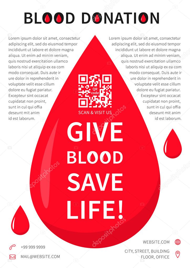 Blood Donation poster vector template