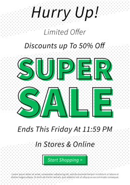 Vector Super Sale Discounts banner