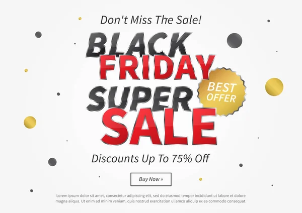 Black Friday Super Sale vector illustration — Stock Vector