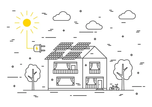 Sun electricity house — Stock Illustration Sun electricity house Royalty Free Stock Illustrations