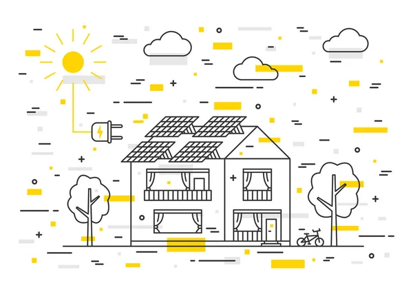 Sun electricity house vector concept — Stock Illustration Sun electricity house vector concept Royalty Free Stock Vectors