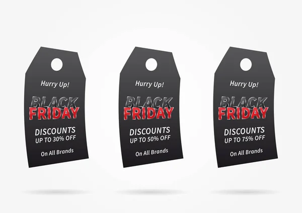 Banner Black Friday price tags vector illustration — Stock Vector