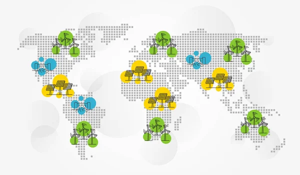 Ilustración internacional de vectores de energía ecológica — Archivo Imágenes Vectoriales