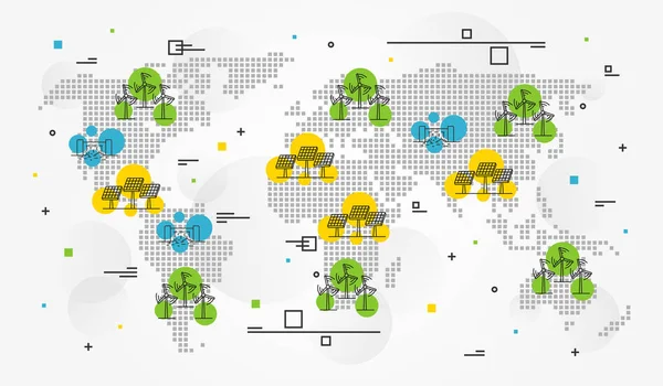 Ilustración internacional de vectores de energía ecológica — Archivo Imágenes Vectoriales