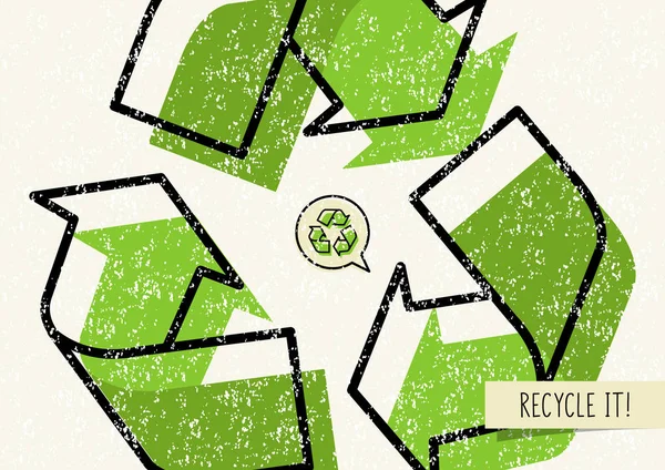 Recycler affiche vectorielle — Image vectorielle