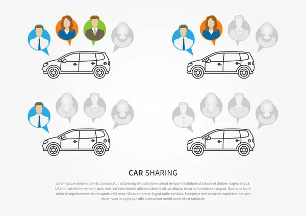 Coche para compartir diseño gráfico — Vector de stock