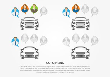 Car to share graphic design clipart