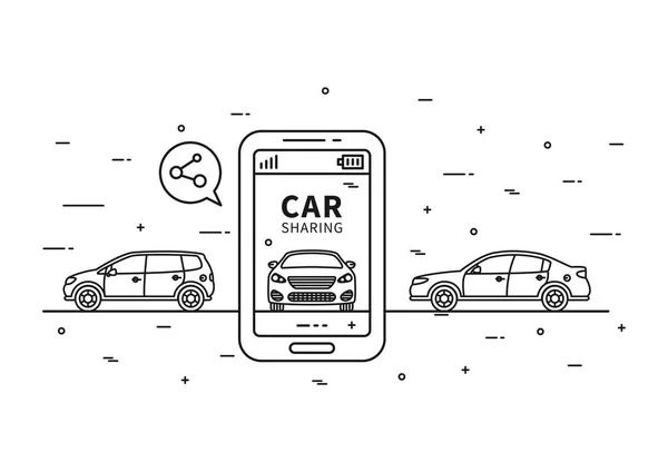 Ilustração vetorial de compartilhamento de carro — Vetor de Stock