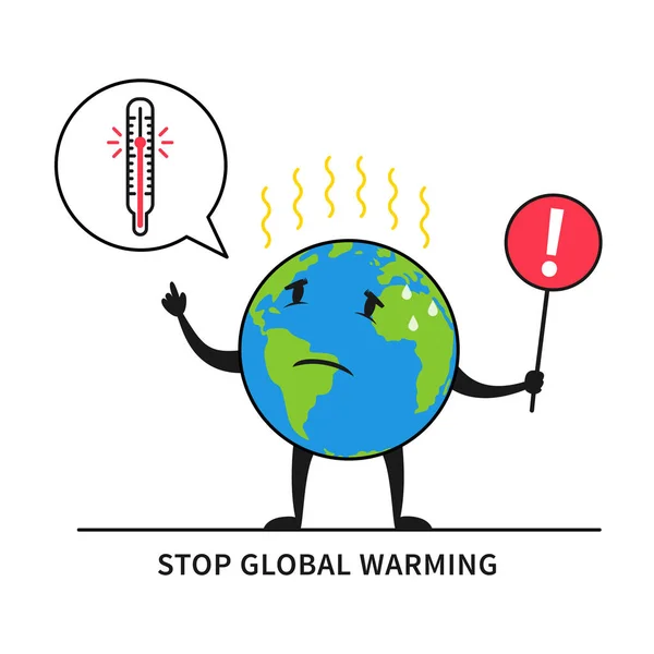 Fermare l'illustrazione vettoriale del riscaldamento globale — Vettoriale Stock