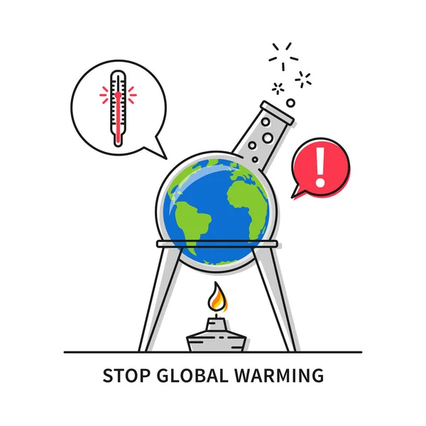 Concetto creativo di riscaldamento globale — Vettoriale Stock