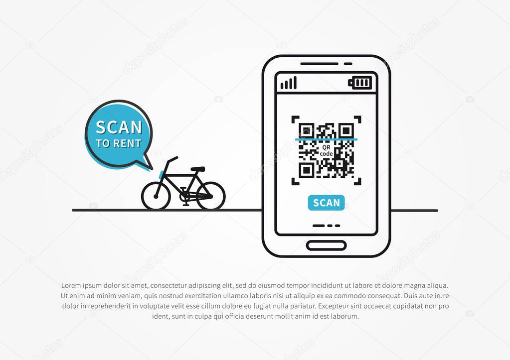 Bicycle sharing and renting vector illustration