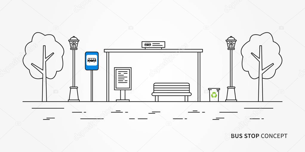 Bus stop vector illustration