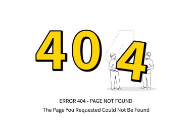 Hata 404 sayfa işçi vektör çizim ile