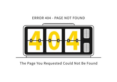 Error 404 page with alarm clock vector illustration clipart