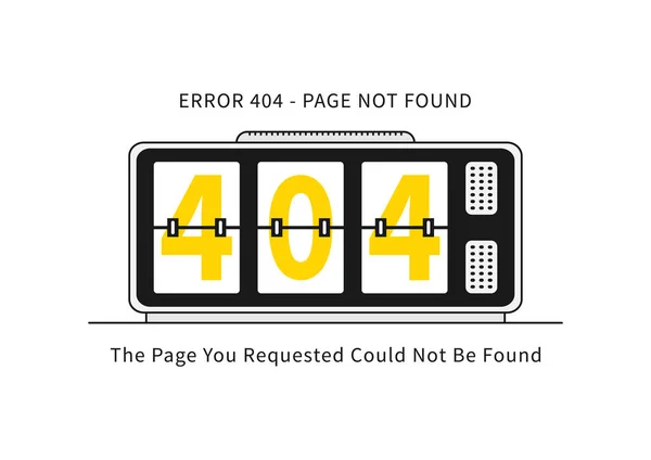 Error 404 pagina met wekker vectorillustratie — Stockvector