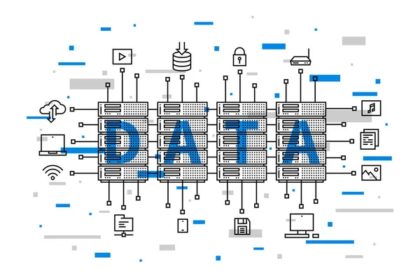 Infrastruktursystem für Netzwerkdatenbanken — Stockvektor