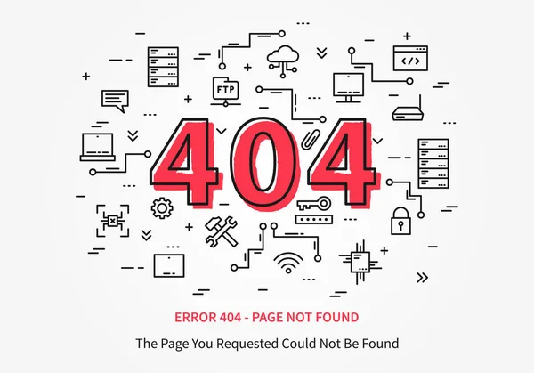 Página de error 404 con centro de datos — Archivo Imágenes Vectoriales